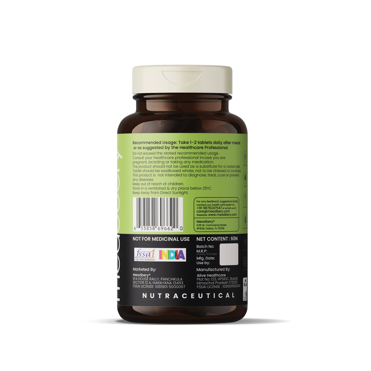 Meadbery Gas Relief Clinically Herbal Drug Free Formula top Relieve