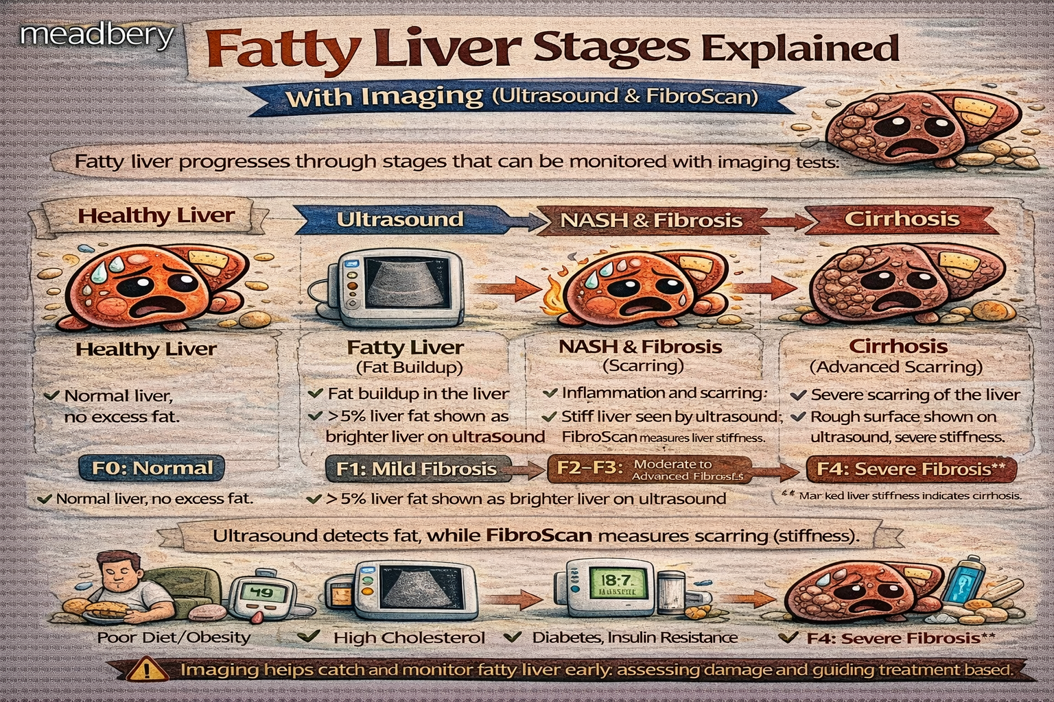 Fatty Liver Stages Explained With Imaging (Ultrasound & Fibroscan)