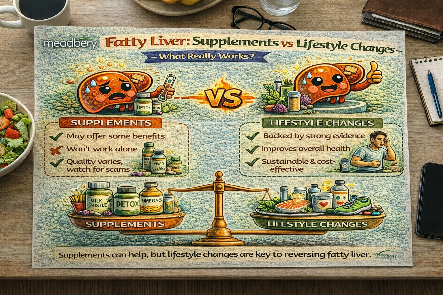 Fatty Liver: Supplements vs Lifestyle Changes — What Really Works?