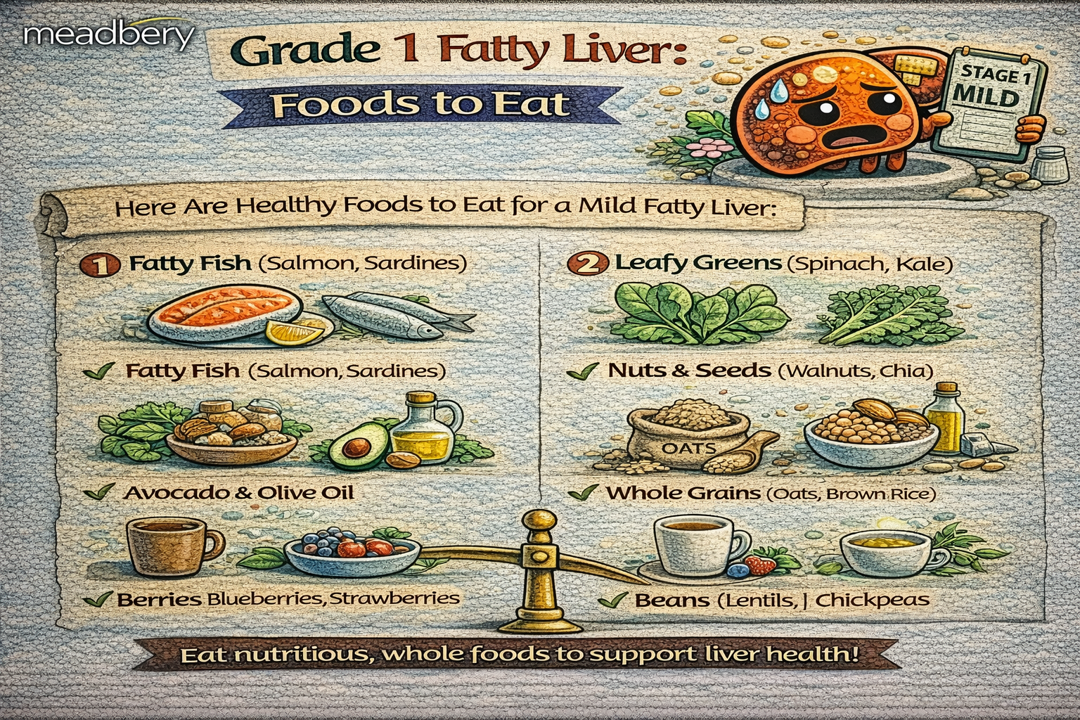 Grade 1 Fatty Liver: Foods to Eat (Simple List)
