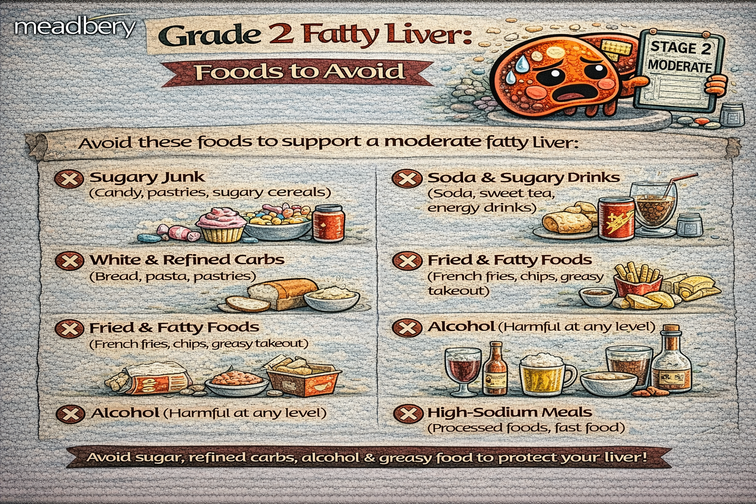 Grade 2 Fatty Liver: Foods to Avoid (Strict List)
